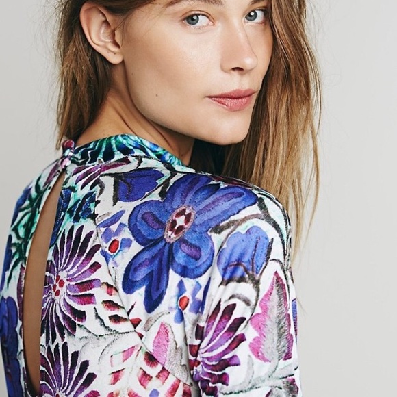 FREE PEOPLE NEW ROMANTICS Floral DRESS Trapeze NEW - Picture 5 of 7